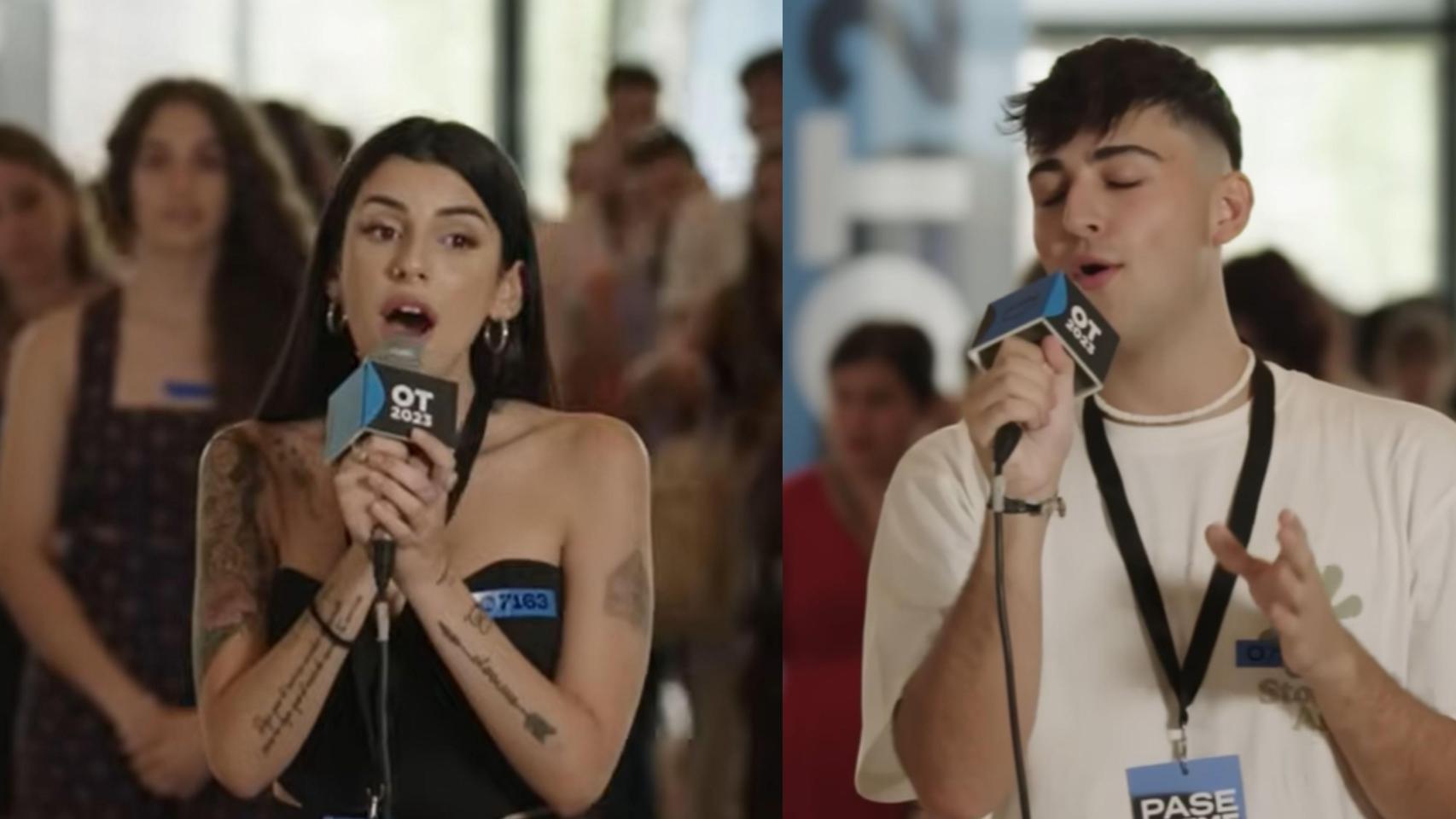 Naiara y Juanjo en el casting de Operación Triunfo.