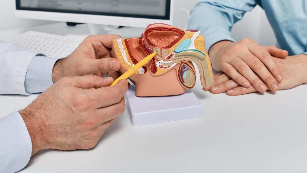 Doctor atiende a un paciente en la consulta de urología.