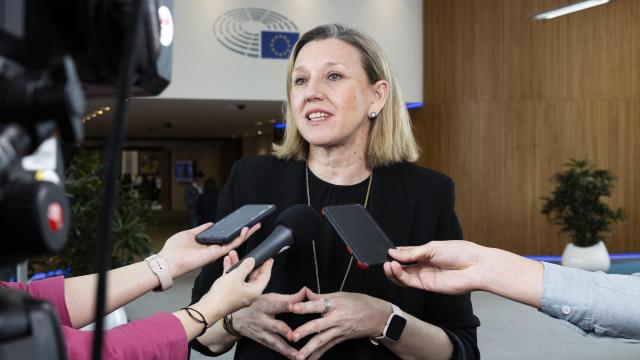 La vicepresidenta de la Junta, Isabel Blanco, durante su intervención en Bruselas, este miércoles