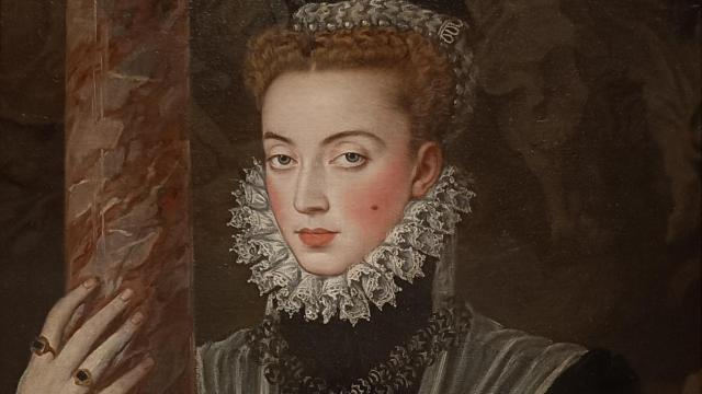Fragmento de Anónimo: 'Retrato de Juana de Austria abrazando una columna', 1574-1580. Foto: Patrimonio Nacional