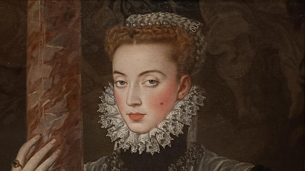 Fragmento de Anónimo: 'Retrato de Juana de Austria abrazando una columna', 1574-1580. Foto: Patrimonio Nacional