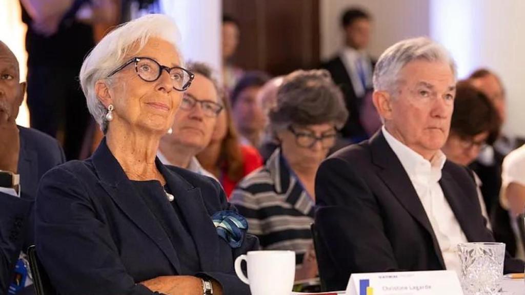 La presidenta del BCE, Christine Lagarde, y el presidente de la Fed, Jerome Powell.