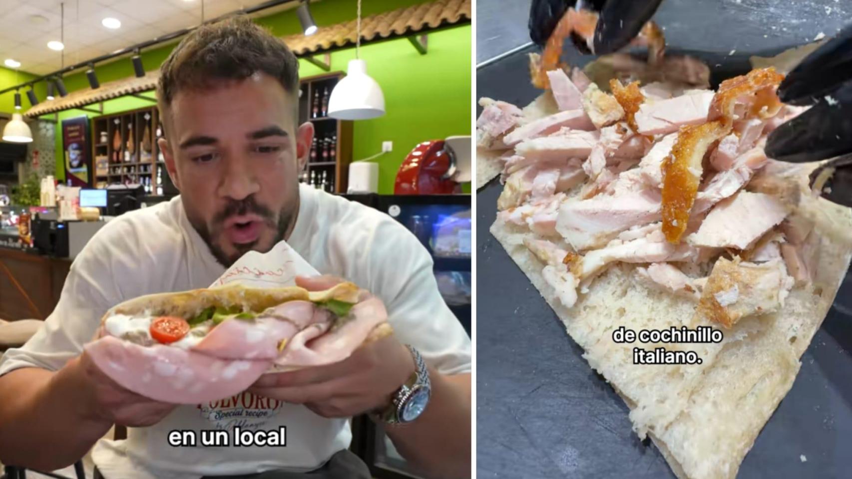 Pablo Cabezali prueba las focaccias de un restaurante de Alicante.