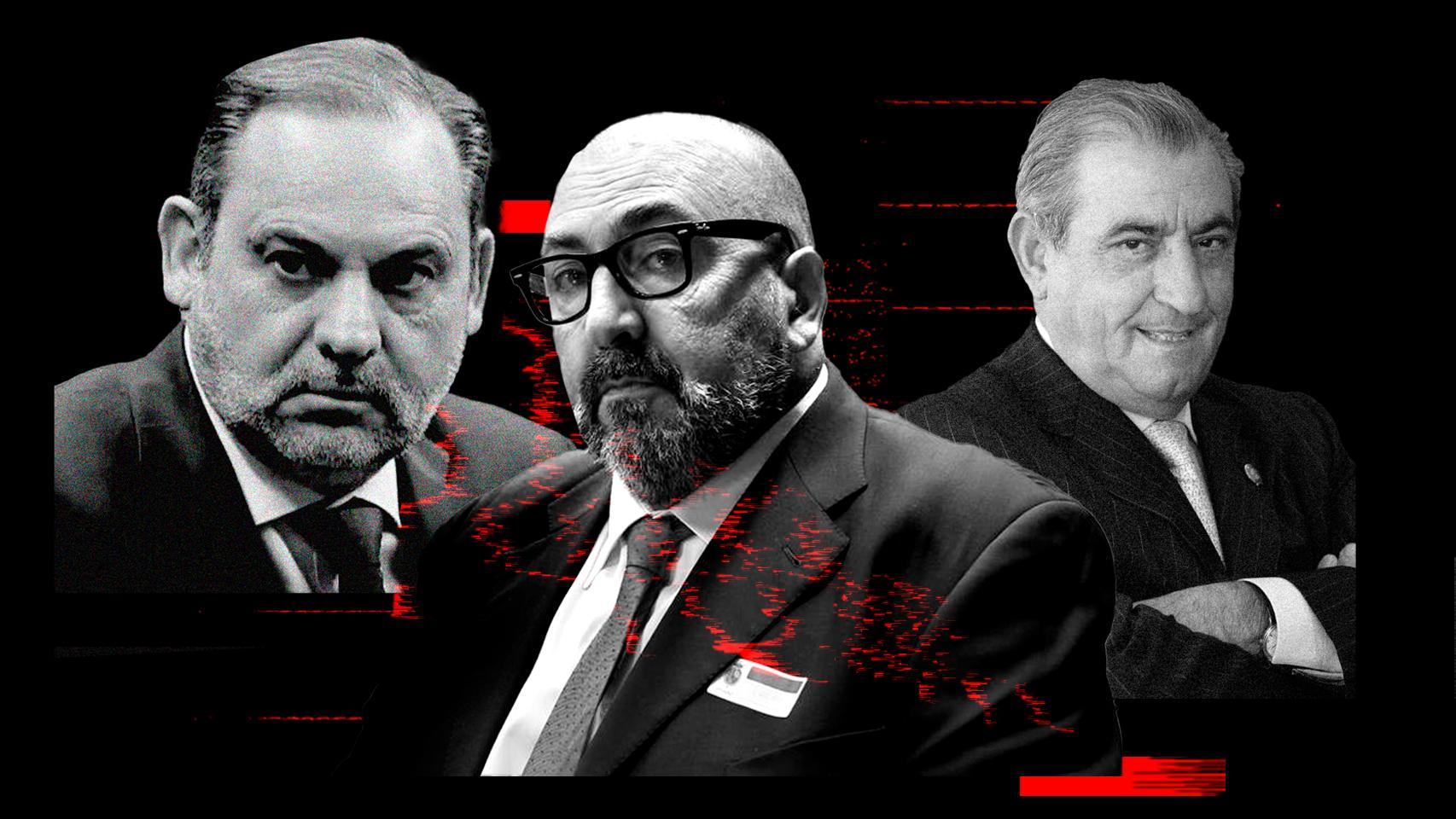 José Luis Ábalos, Koldo García y Juan José Hidalgo.