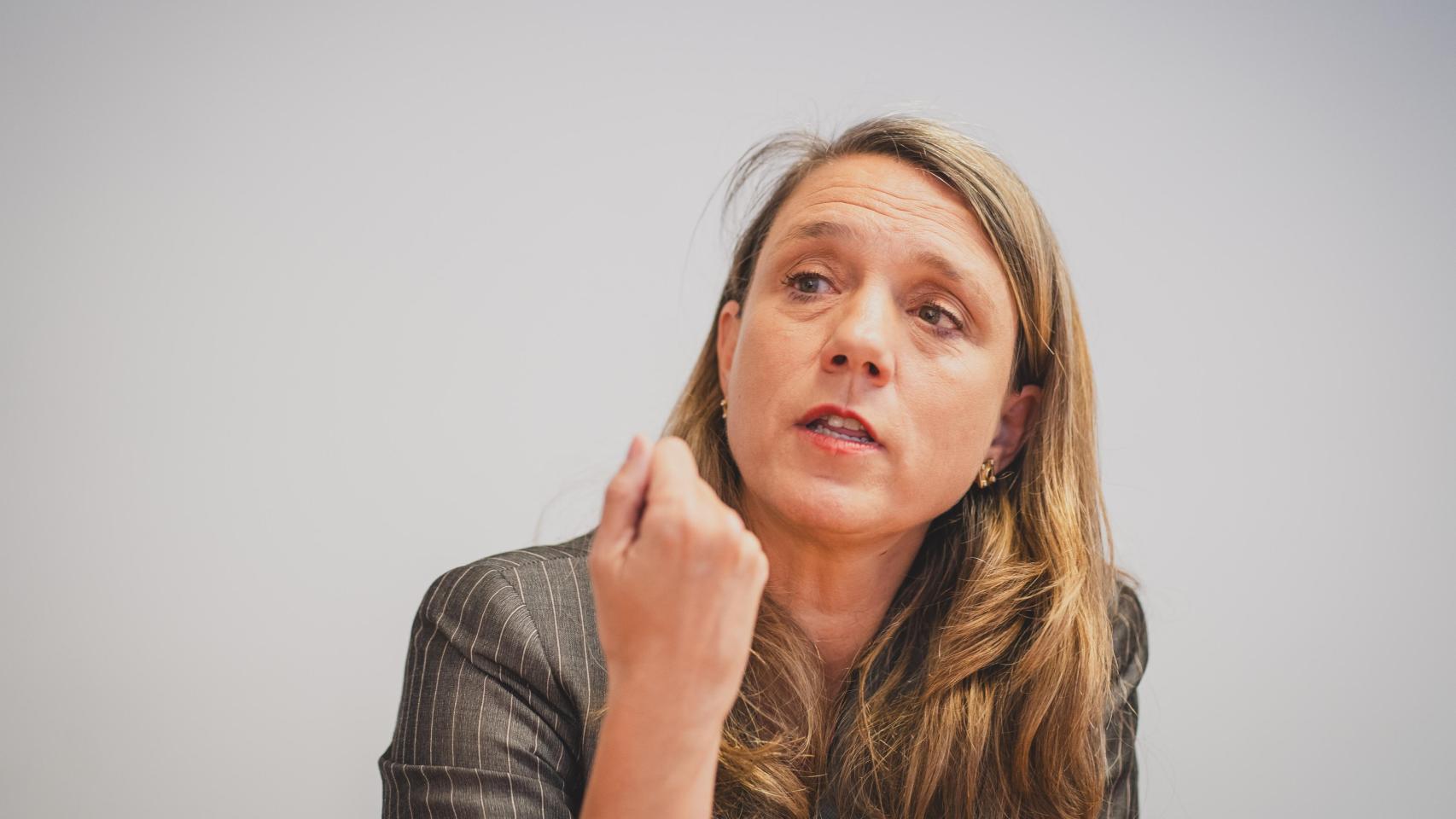 Ángela de Miguel, durante la entrevista.