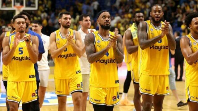Los jugadores del Maccabi Tel Aviv de baloncesto.