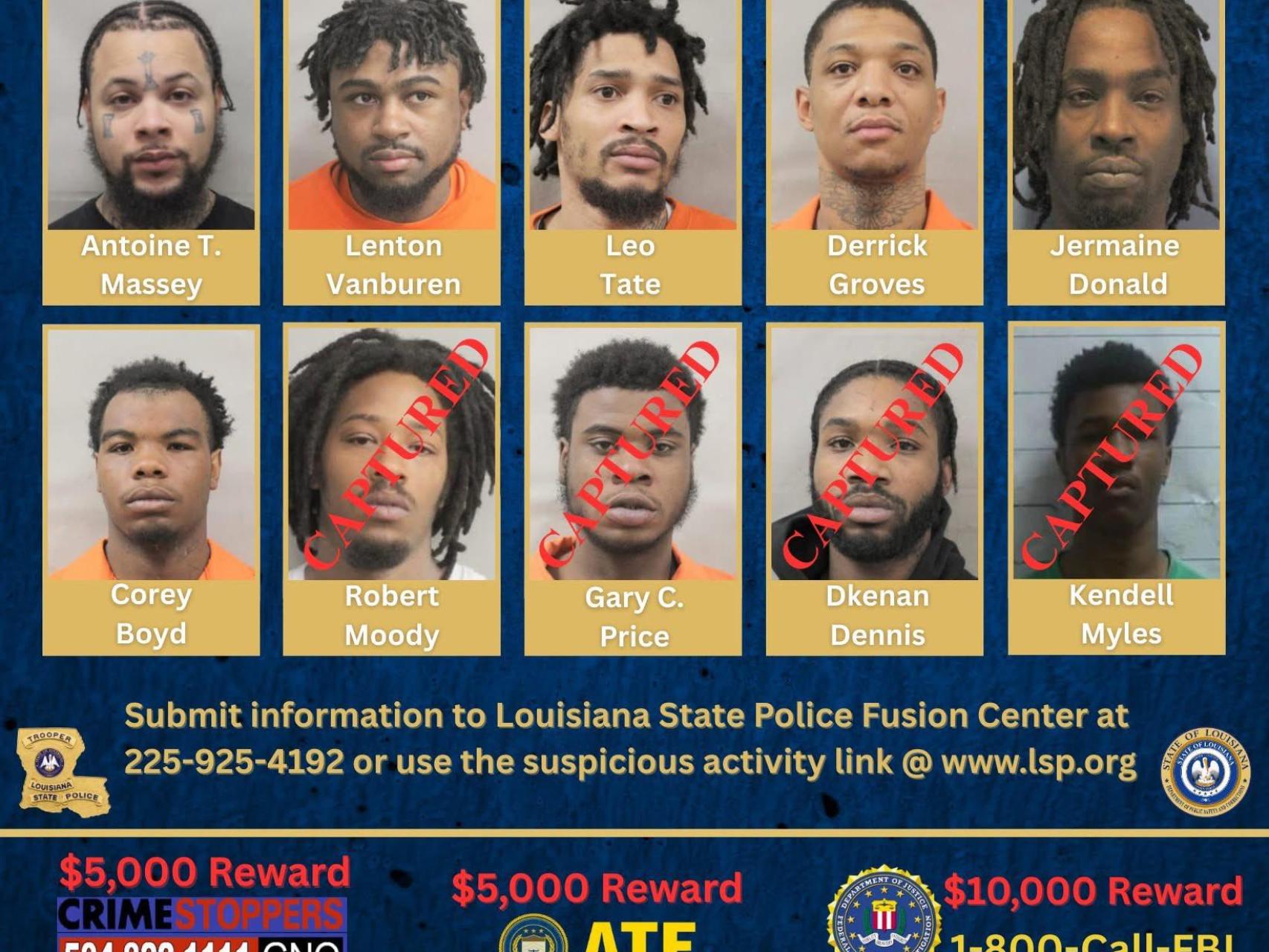 Los diez presos fugados en Nueva Orleans