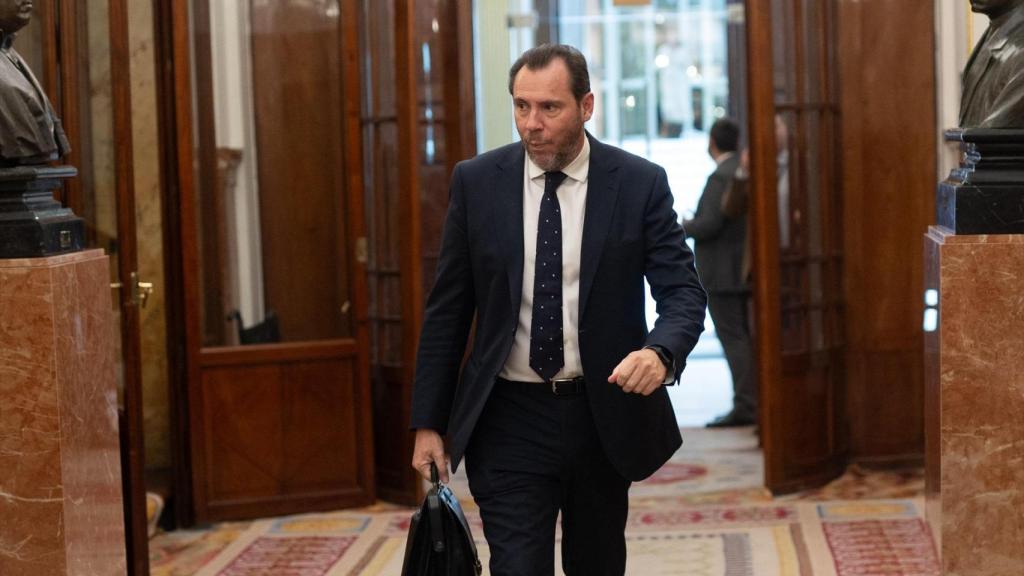 El ministro Óscar Puente entrando en el Congreso de los Diputados.
