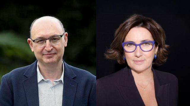 Fran Llorente, director de contenidos de la Ser y Montserrat Domínguez.
