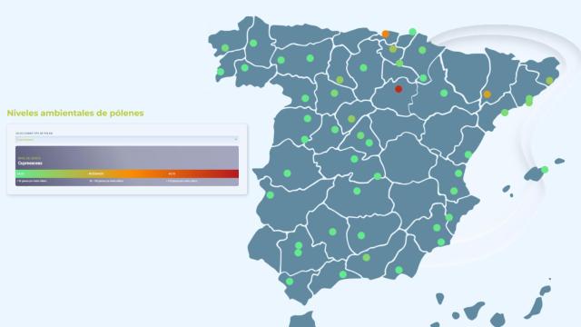 El mapa Polenes de la Sociedad Española de Alergología e Inmunología Clínica.