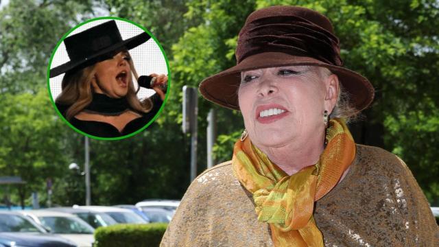 Melody en la final de Eurovisión 2025 y Massiel saliendo del 60 cumpleaños de Antonio Carmona.