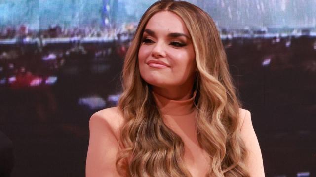 Melody, durante la rueda de prensa junto a RTVE el 27 de mayo de 2025.