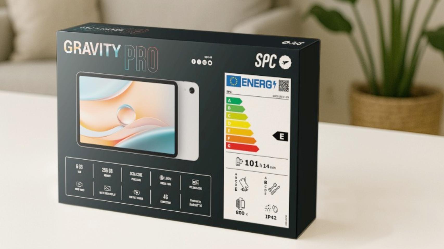 Etiqueta en una caja de una tablet Android