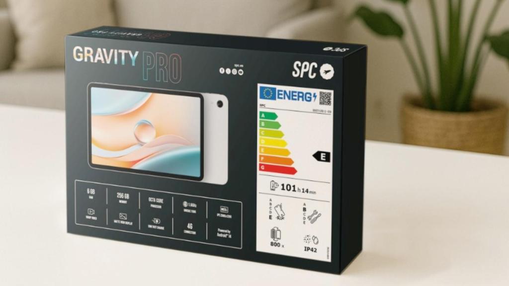 Etiqueta en una caja de una tablet Android