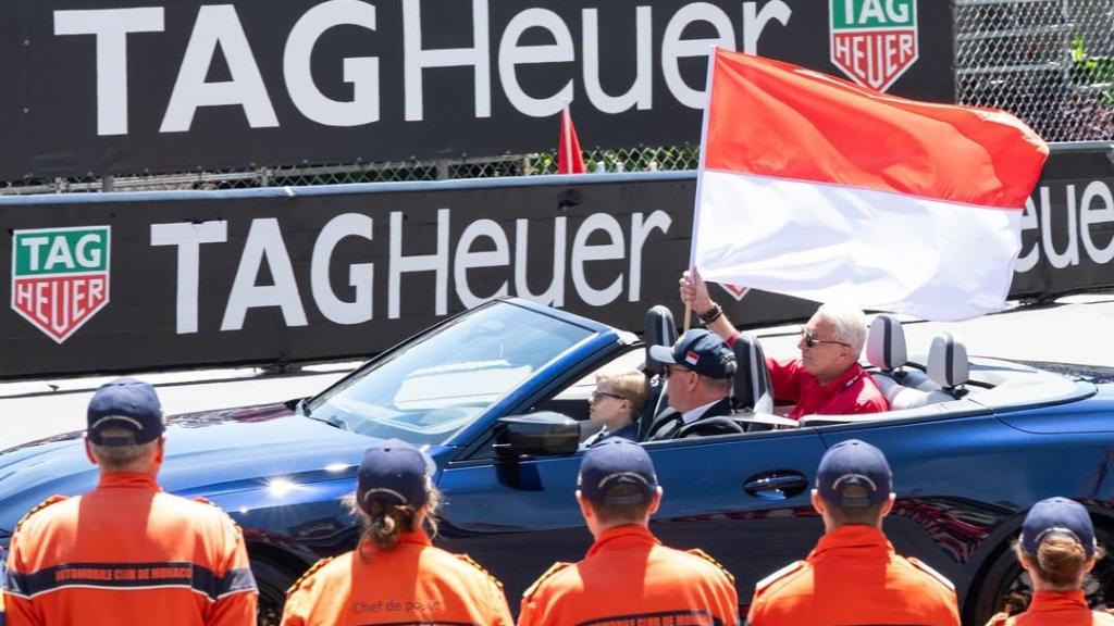 Jacques y Alberto de Mónaco en el circuito de Fórmula 1 de Montecarlo.