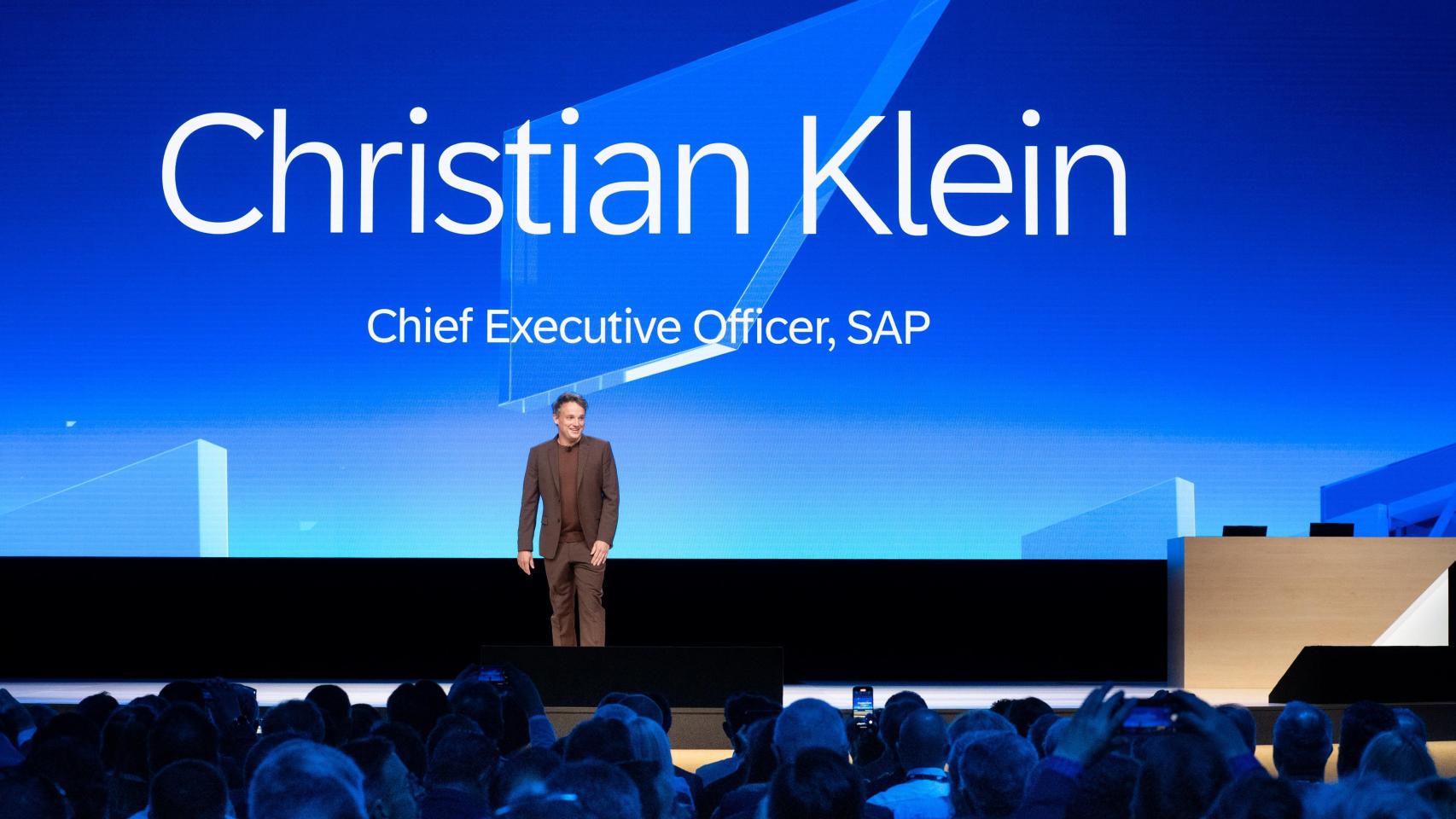 El CEO de SAP, Christian Klein, durante su intervención en SAP Sapphire en Madrid.