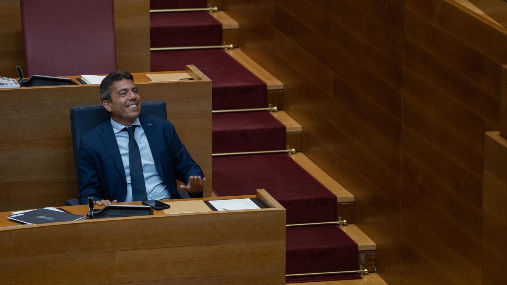 Carlos Mazón, en Les Corts este miércoles durante el debate de Presupuestos. Jorge Gil / Europa Press