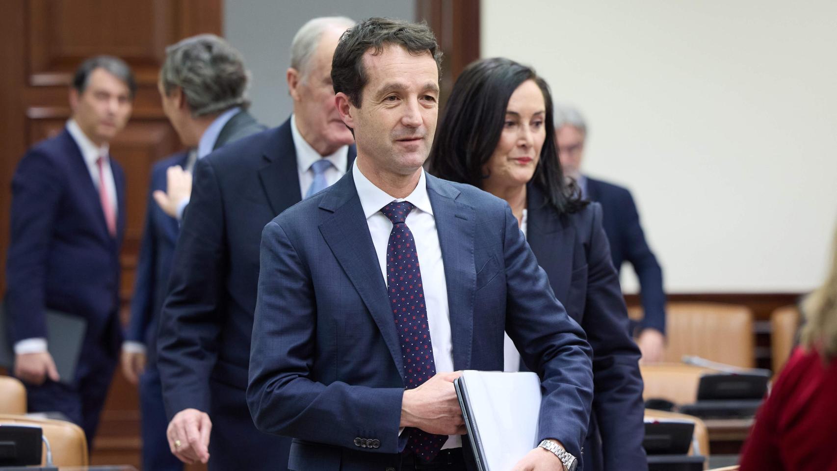 Ángel Escribano, presidente de Indra, durante una comparecencia en la Comisión Mixta Congreso-Senado de Seguridad Nacional.