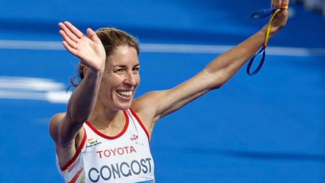 Elena Congost durante los Juegos Paralímpicos celebrados en París.