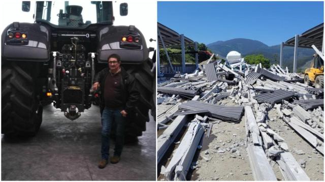Tres personas muertas y tres heridas dejó el derrumbe de un techo de una nave de ganadería en Coaña, Asturias.