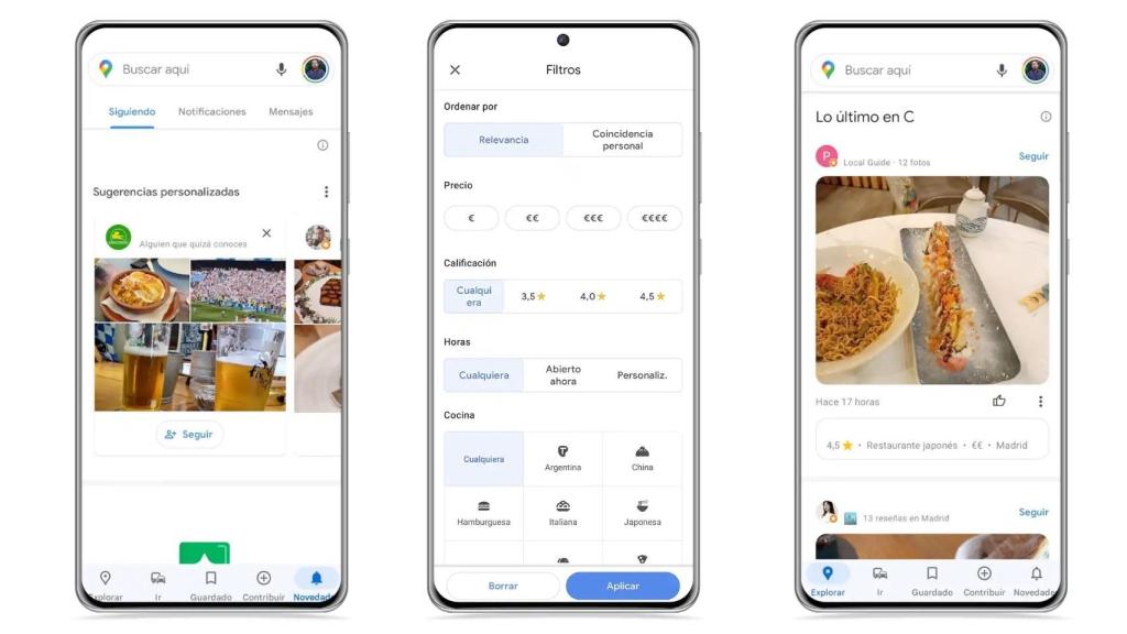Ficha de un local en Google Maps