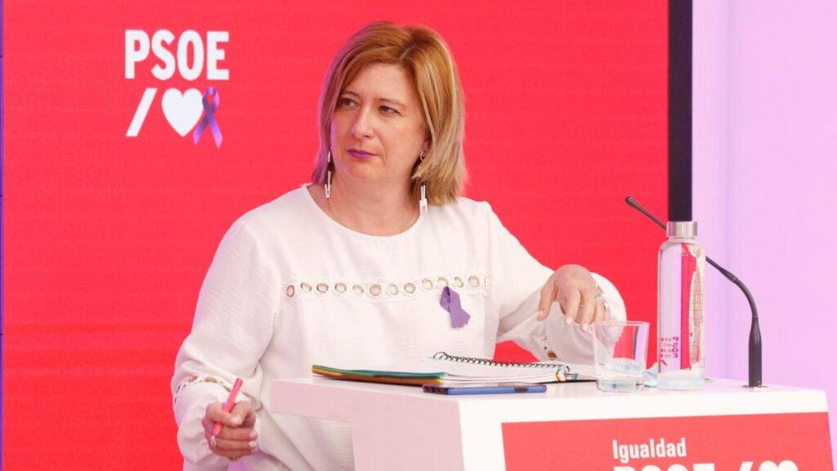 Leire Díez, durante un acto organizado por el PSOE en 2020.