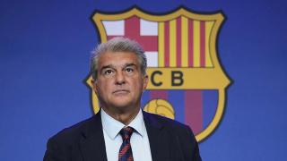 Joan Laporta, president of Barça, during a press conference