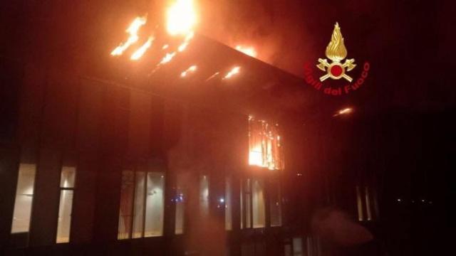 Imagen del incendio captada por los bomberos.