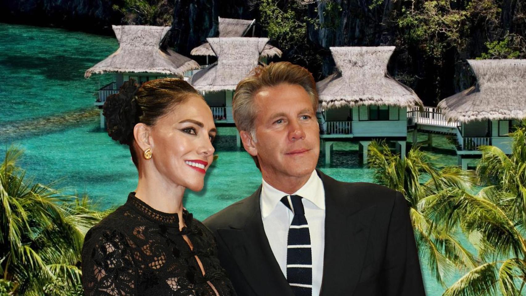 Adriana Abascal y Manuel Filiberto de Saboya junto al un hotel de Filipinas, en un montaje de JALEOS.