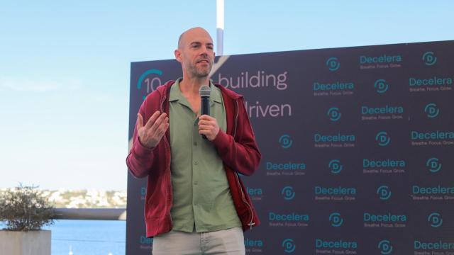 Juan de Antonio, CEO y fundador de Cabify, durante la celebración del décimo aniversario de Decelera Menorca.