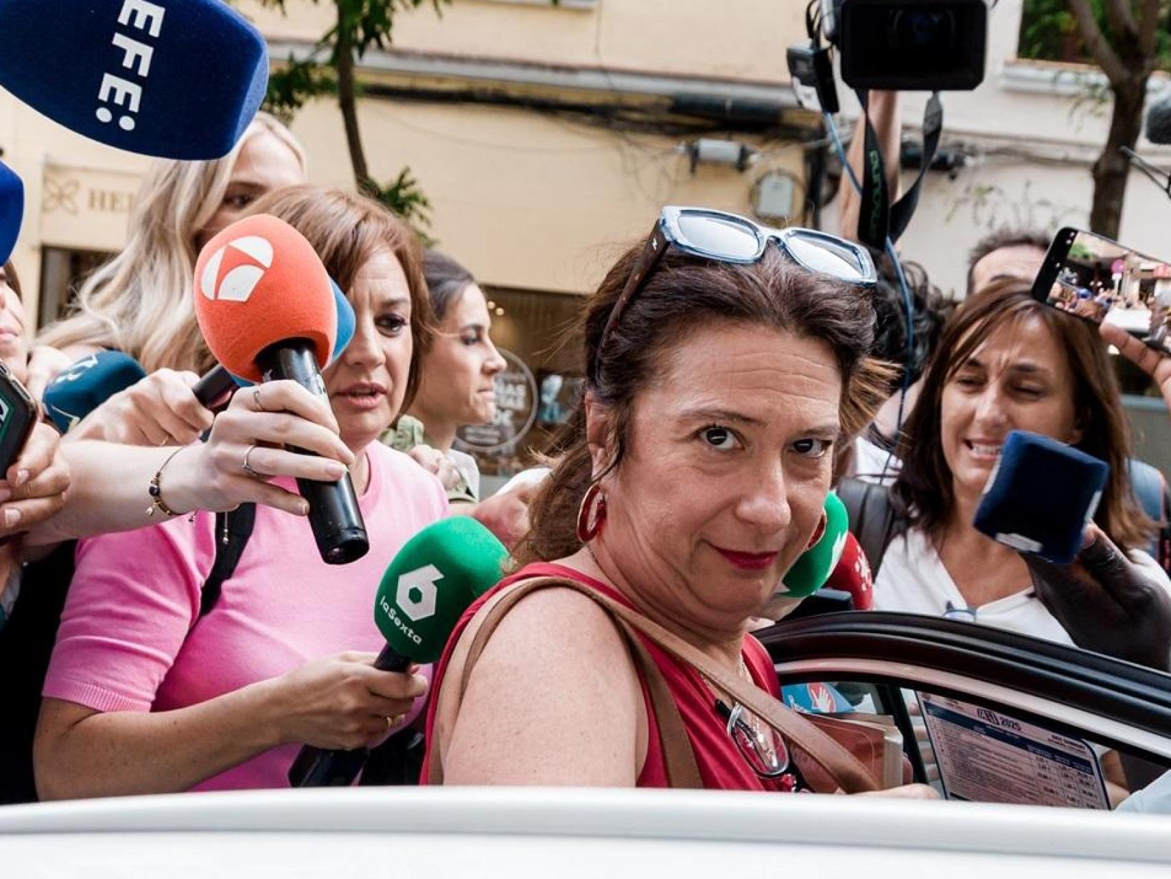 Leire Díez este martes saliendo de Ferraz.