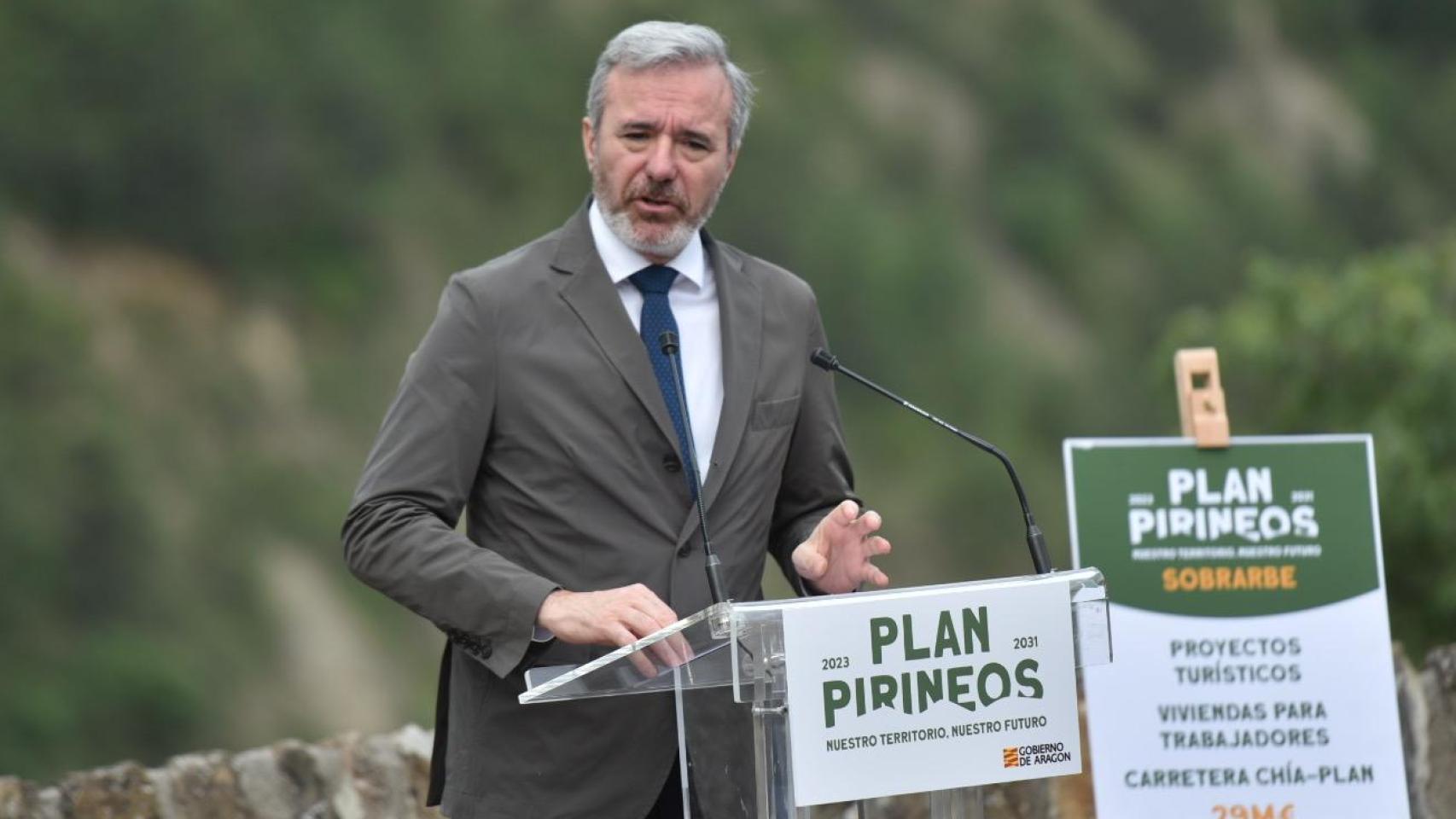 Azcón, este jueves en un acto en Aragón.