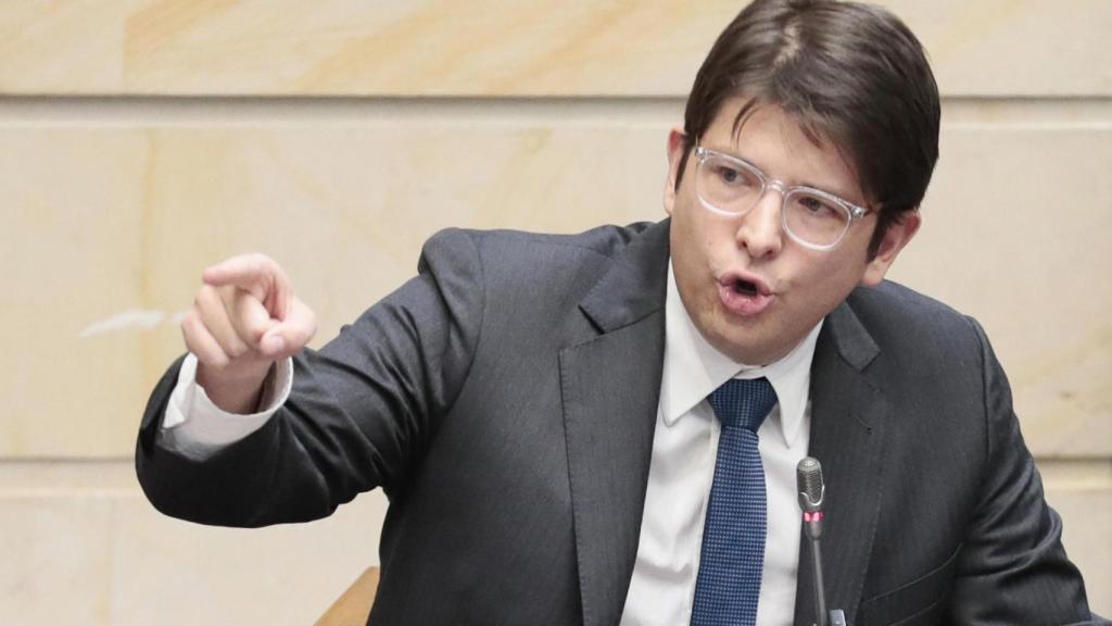 Miguel Uribe Turbay en el Congreso colombiano de Bogotá.