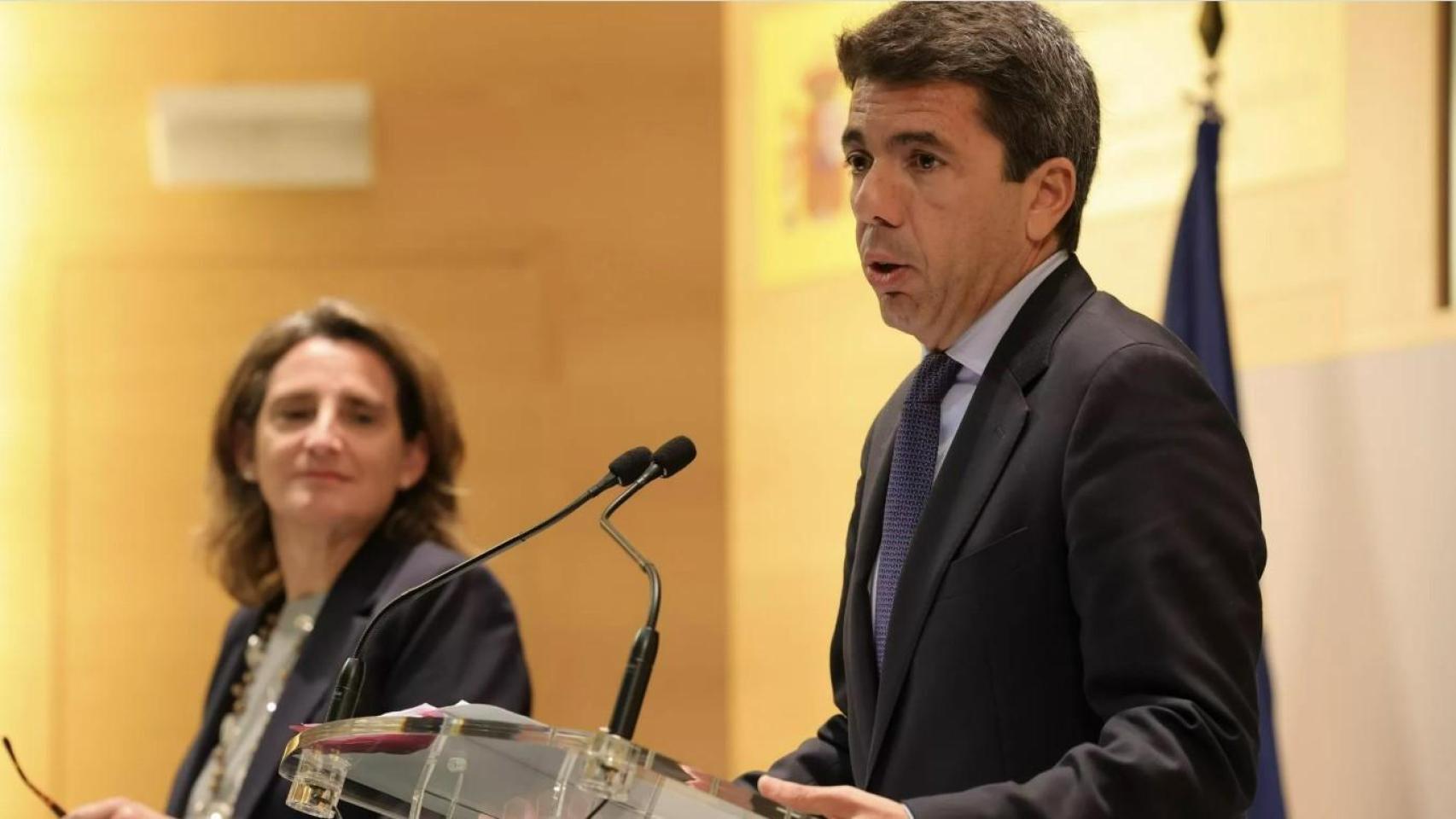 Teresa Ribera y Carlos Mazón, en una imagen de archivo. EE