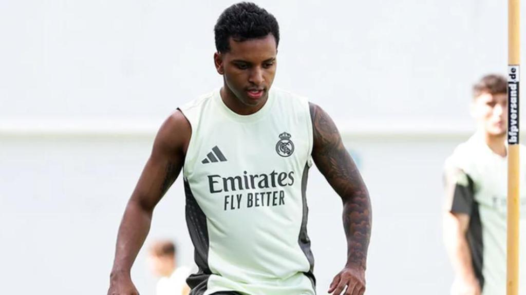 Rodrygo entrenando con el Real Madrid