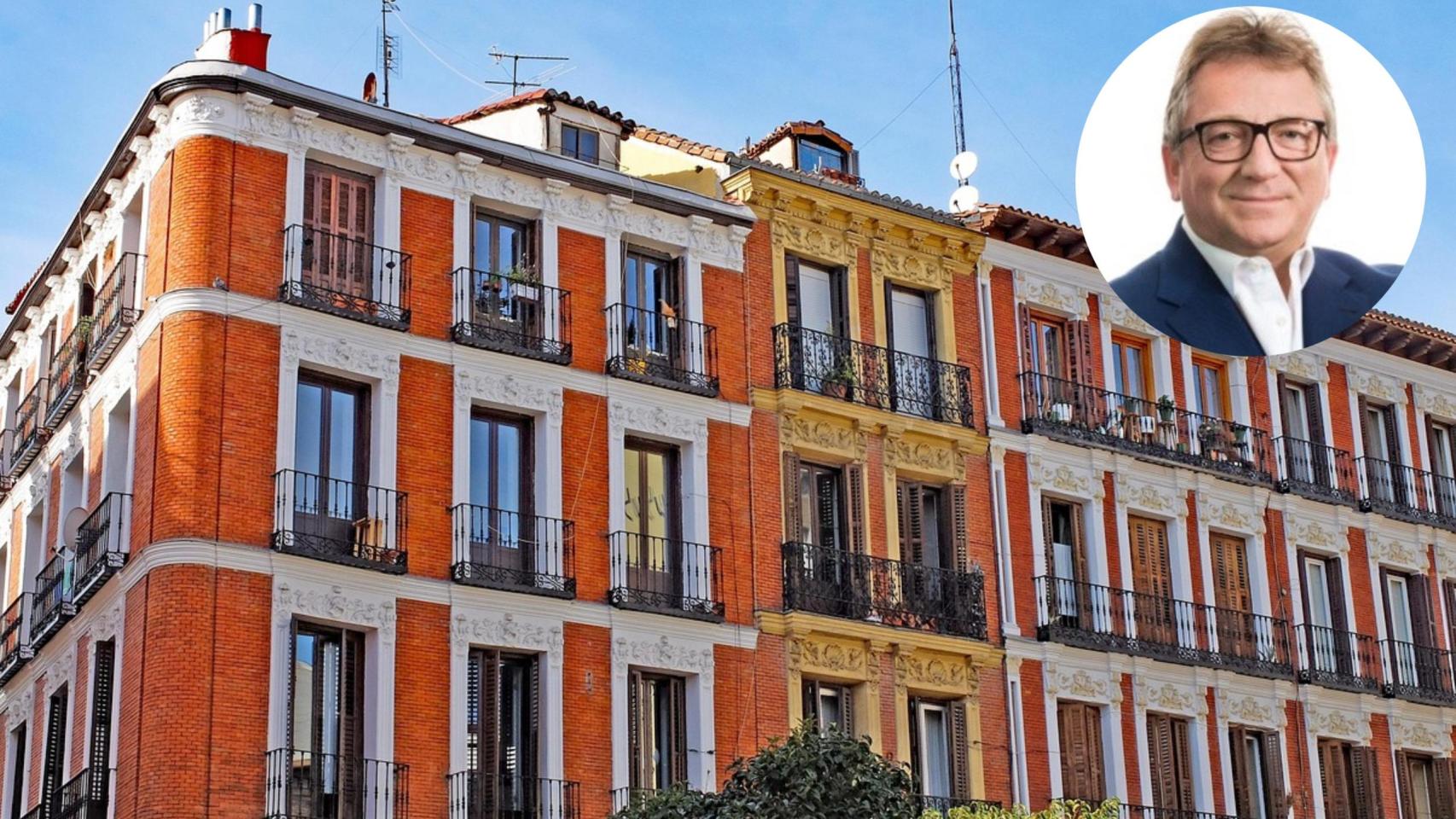 José Manuel Fernández, experto inmobiliario, en un montaje con viviendas.