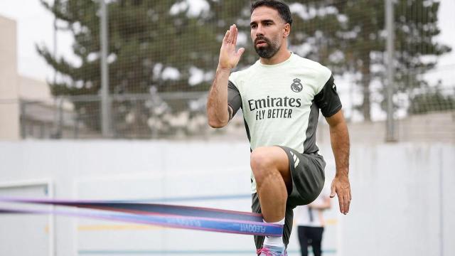 Dani Carvajal, durante uno de los últimos entrenamientos antes del Mundial de Clubes