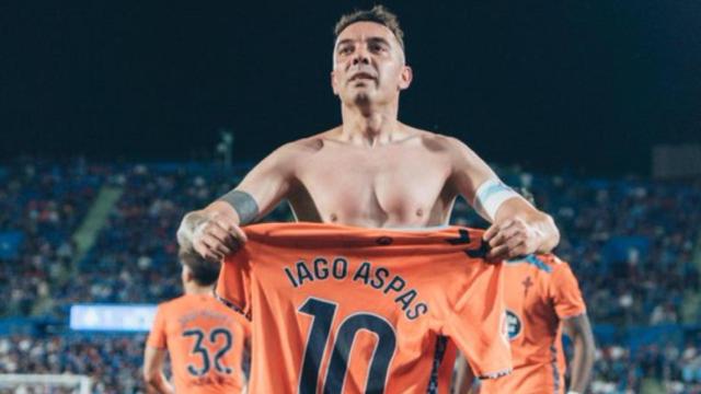 Iago Aspas celebra el gol ante el Getafe.