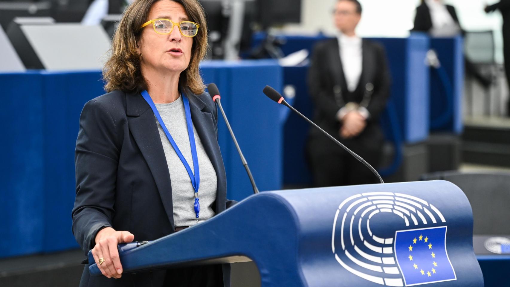 La vicepresidenta primera de la Comisión y responsable de Transición Ecológica, Teresa Ribera, durante una reciente comparecencia en la Eurocámara