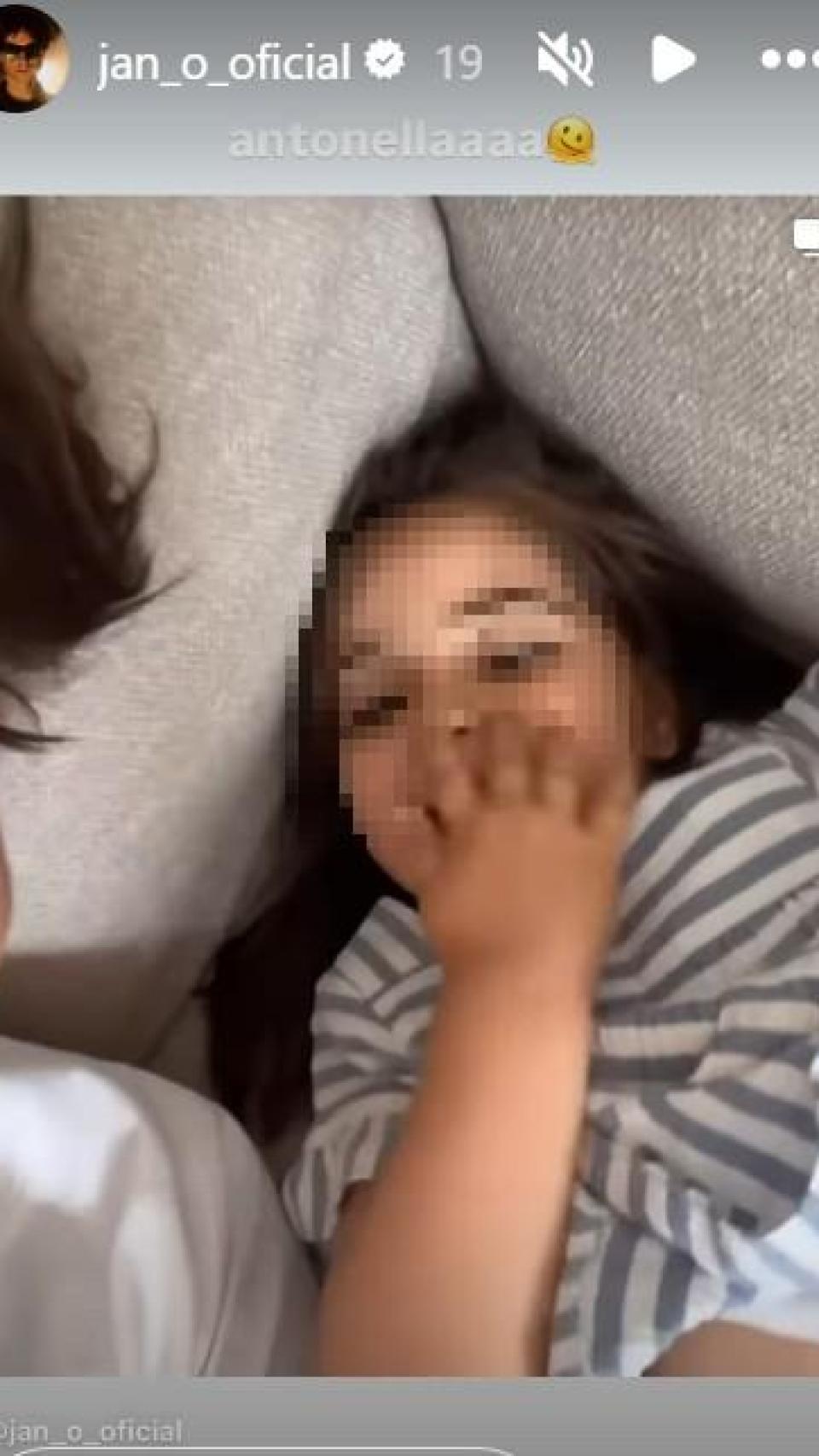 Jan y Antonella Orozco, en un 'story' de Instagram.