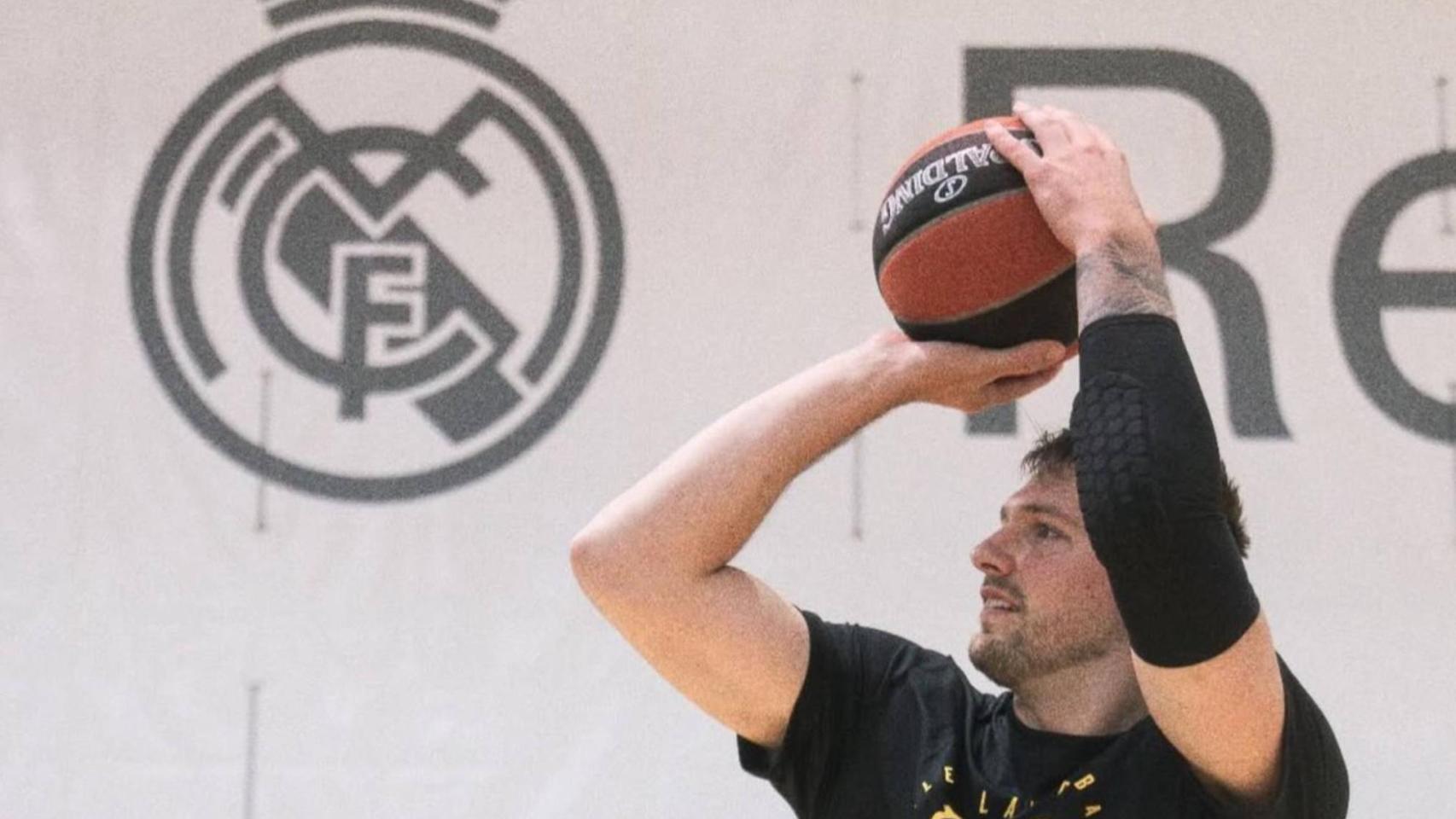 Luka Doncic, entrenando en Valdebebas