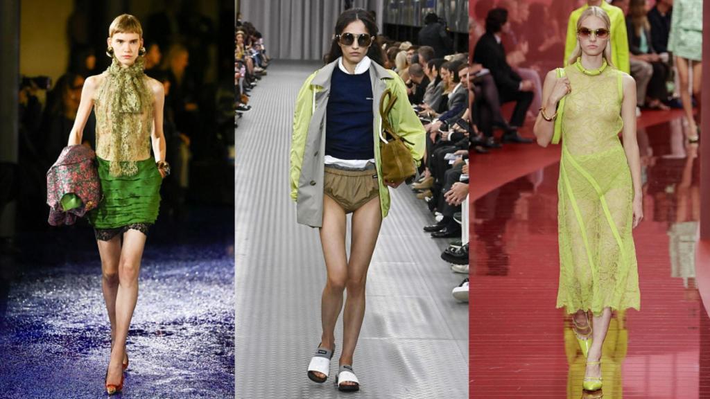 Siluetas de los desfiles de Saint Laurent, Miu Miu y Gucci.