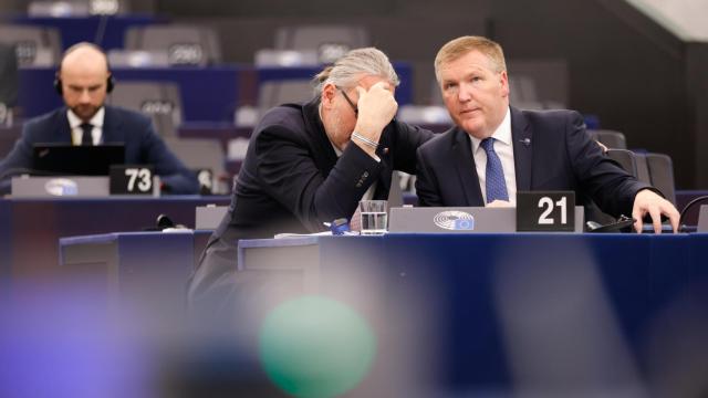 El comisario de Justicia, Michael McGrath, durante el debate sobre el Estado de derecho en España este miércoles en Estrasburgo