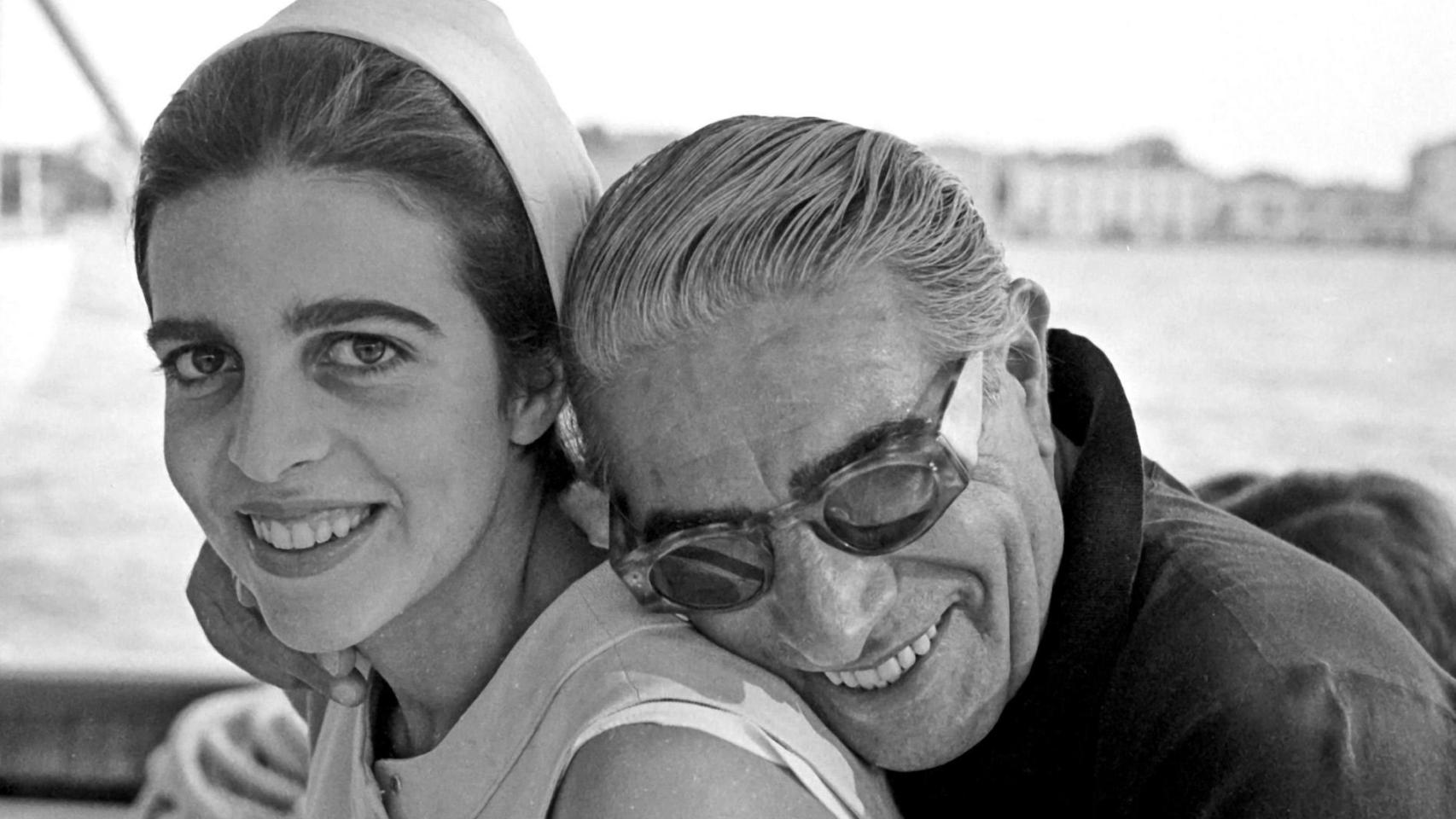 Christina Onassis, con su padre, el armador griego Aristóteles Onassis, en marzo de 1975.