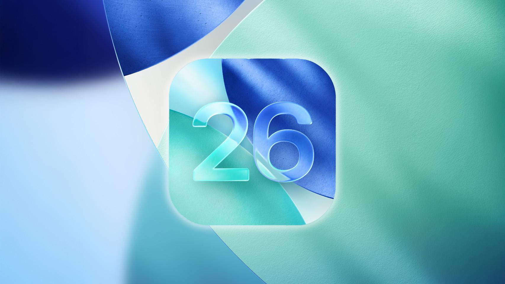 Fotomontaje con el logo de iOS 26.