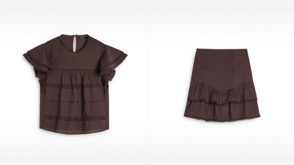 Falda y blusa con volantes 100% algodón.