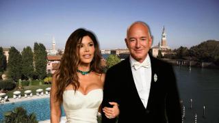 Lauren Sánchez y Jeff Bezos en un montaje de JALEOS.