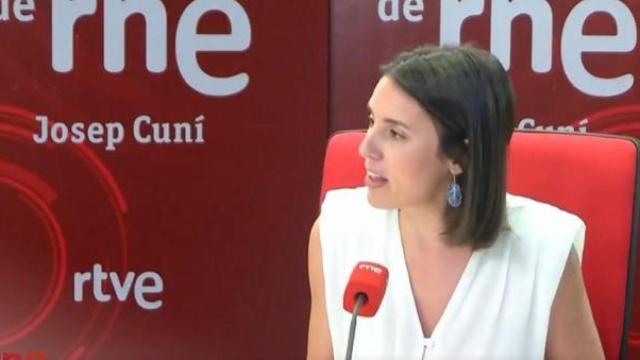 Irene Montero este martes en una entrevista en 'Las Mañanas' de RNE.
