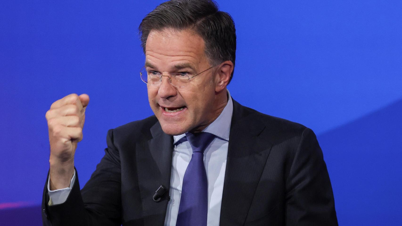 El secretario general de la OTAN, Mark Rutte, durante su comparecencia de este martes en La Haya