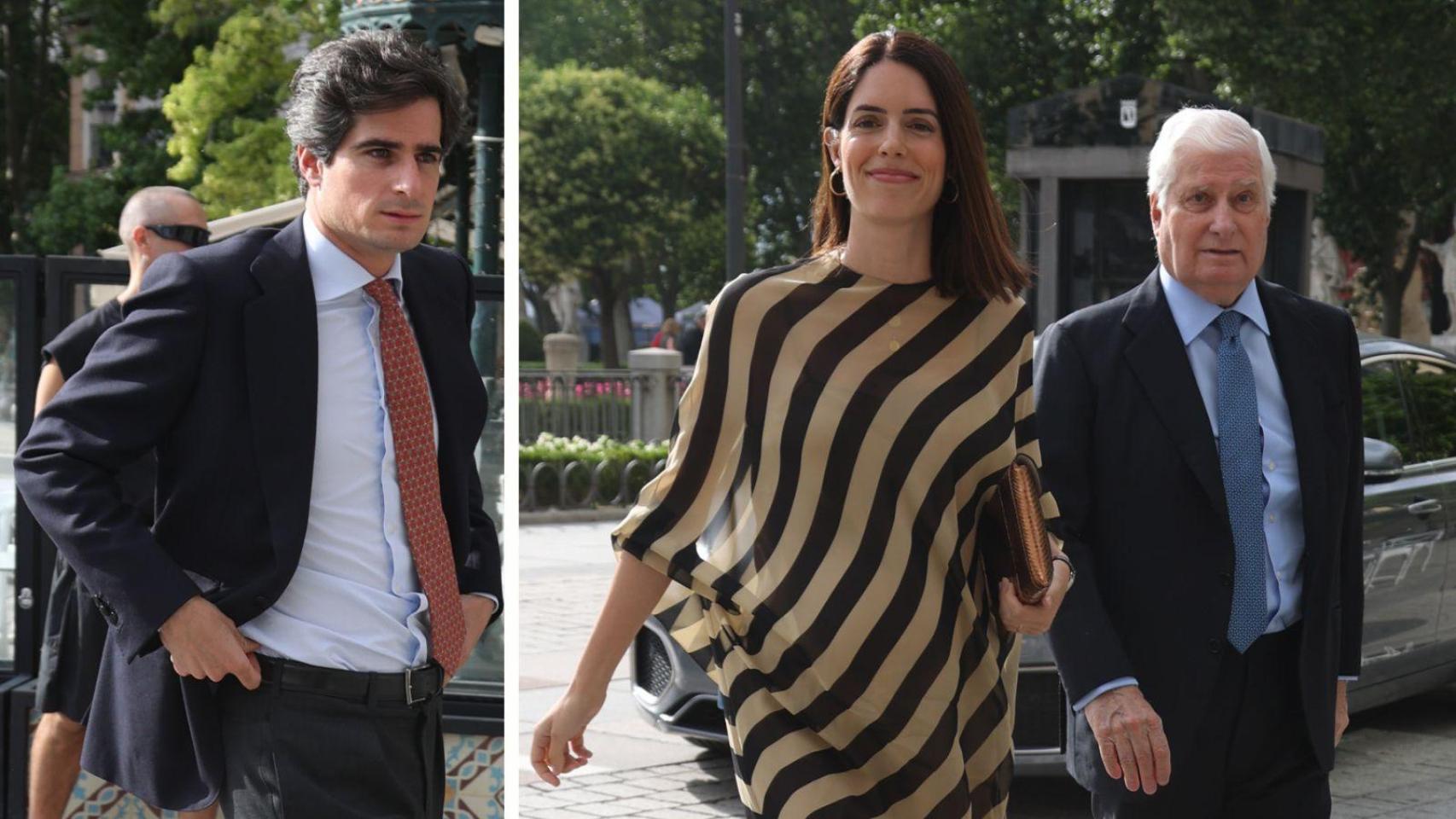 El duque de Alba y los duques de Huéscar, en el Teatro Real de Madrid.